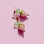 Murano Glass Strawberry And Leaf Stud Earrings, thumbnail 1 of 7
