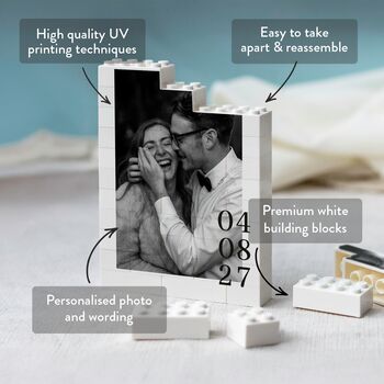 Personalised Anniversary Keepsake Photo Couples Block, 3 of 10