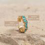 Galaxy Gold Vermeil Plated And Turquoise Cz Ear Cuff, thumbnail 5 of 6