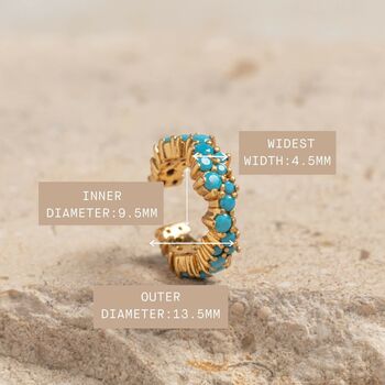 Galaxy Gold Vermeil Plated And Turquoise Cz Ear Cuff, 5 of 6