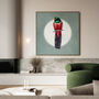 Large Tailed Trogon Moon Art Print – Vintage Japandi Style – Range Of Colours, thumbnail 3 of 6