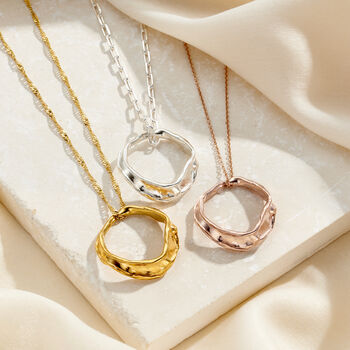 Mini Fluid Circle Pendant Necklace, 8 of 12