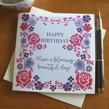 'Blooming Beautiful' Floral Birthday Card, 2 of 2