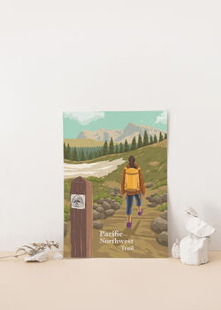 Pacific Northwest Trail USA Travel Poster Art Print, 2 of 8