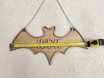 Halloween Name Sign Kids Halloween Decoration Personalised Hanging Bat With Name, 8 of 10