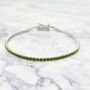 Peridot August Birthstone Silver Tennis Bracelet, thumbnail 1 of 5