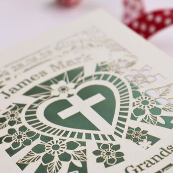 Personalised Papercut First Holy Communion Card My/Our Grandson, 2 of 5
