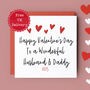 Happy Valentines Day To A Wonderful Husband And Daddy Card, thumbnail 1 of 3