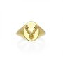 Deer Signet Ring Solid Gold, thumbnail 2 of 6