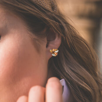Pebble Geometric Stud Earrings | 18 K Gold Plated, 2 of 7