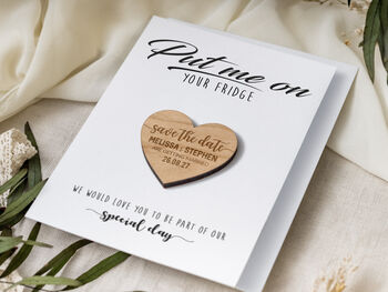Save The Date Heart Magnets Wedding Invitations, 6 of 9
