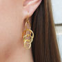 Interlinking Wire Gold Plated Silver Drop Earrings, thumbnail 1 of 6