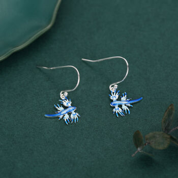 Sterling Silver Blue Sea Dragon Drop Earrings With Hooks, 2 of 10