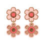 Double Flower Earrings Rose Gold, thumbnail 1 of 3