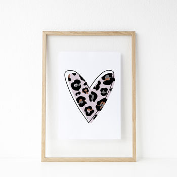 Leopard Print Heart Print, 2 of 4