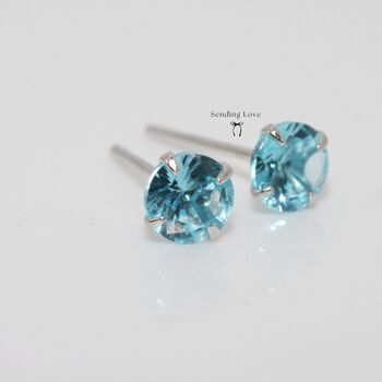 March Birthstone Aquamarine Earrings, 2 of 7
