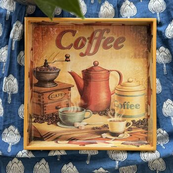 Wooden Serving Tray, Printed Square, 4 of 12