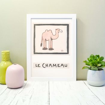 Le Chameau Framed Vintage French Camel Print, 2 of 6