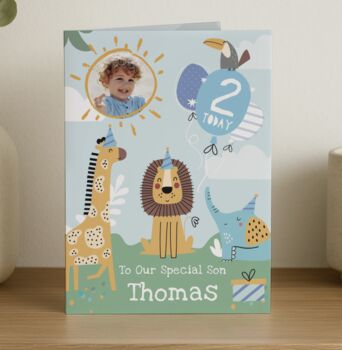 Personalised Photo Animals Birthday Card, 2 of 5