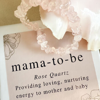 Mama To Be Pregnancy Rose Quartz Bracelet, 2 of 2