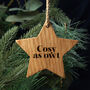 Up North 'Cosy As Owt' Christmas Oak Hanging Star | Home Decor | Hanging Decoration | Sentiment | Festive Decor, thumbnail 1 of 2