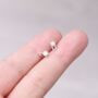 Dainty Cz Stone Padlock And Key Stud Earrings, 925 Sterling Silver, thumbnail 1 of 8