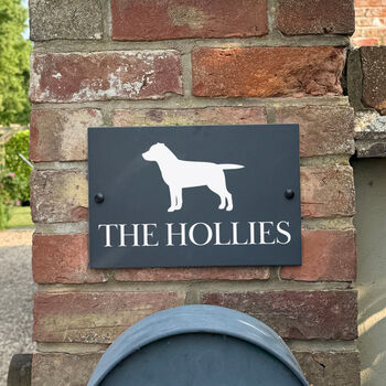 Personalised Dog Breed Slate House Number Sign, 3 of 4