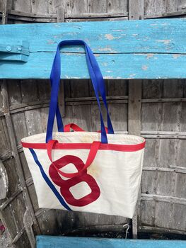 Gennaker Upcycled Sailcloth Two Handle Bag, 4 of 4