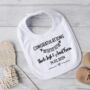 Congratulations On Your Wedding Personalised Baby Bib, thumbnail 2 of 6