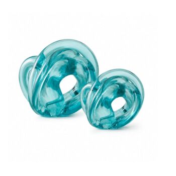 Cobalt Blue Handblown Glass Knot Sculpture Set Of Two, 11 of 11