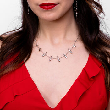 925 Sterling Silver Shard Station Necklace, 3 of 3