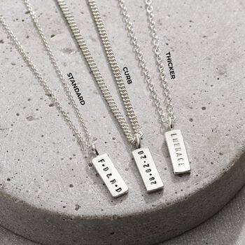 Personalised Men’s Silver Tag Necklace, 10 of 12
