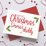 Personalised 1st Christmas As Parents Holly Card, thumbnail 2 of 4