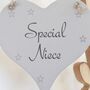 Special Niece Wooden Heart Hanging Sign, thumbnail 2 of 3