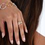 Multi Finish Double Hula Joined Ring 18ct Gold Vermeil, thumbnail 1 of 10