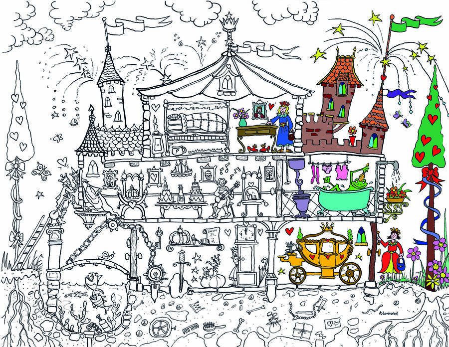 Princess Palace Colouring In Poster, 1 of 3