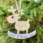 Personalised Reindeer Decoration For Couple, thumbnail 1 of 2