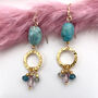 Lux African Opal Gold Drop Earrings, thumbnail 1 of 2