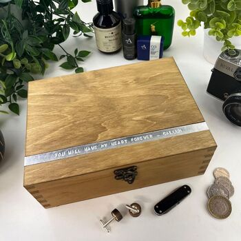 Personalised Wooden Anniversary Keepsake Box, 6 of 12