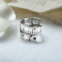 Sterling Silver Adjustable Measuring Tape Ring, thumbnail 1 of 4