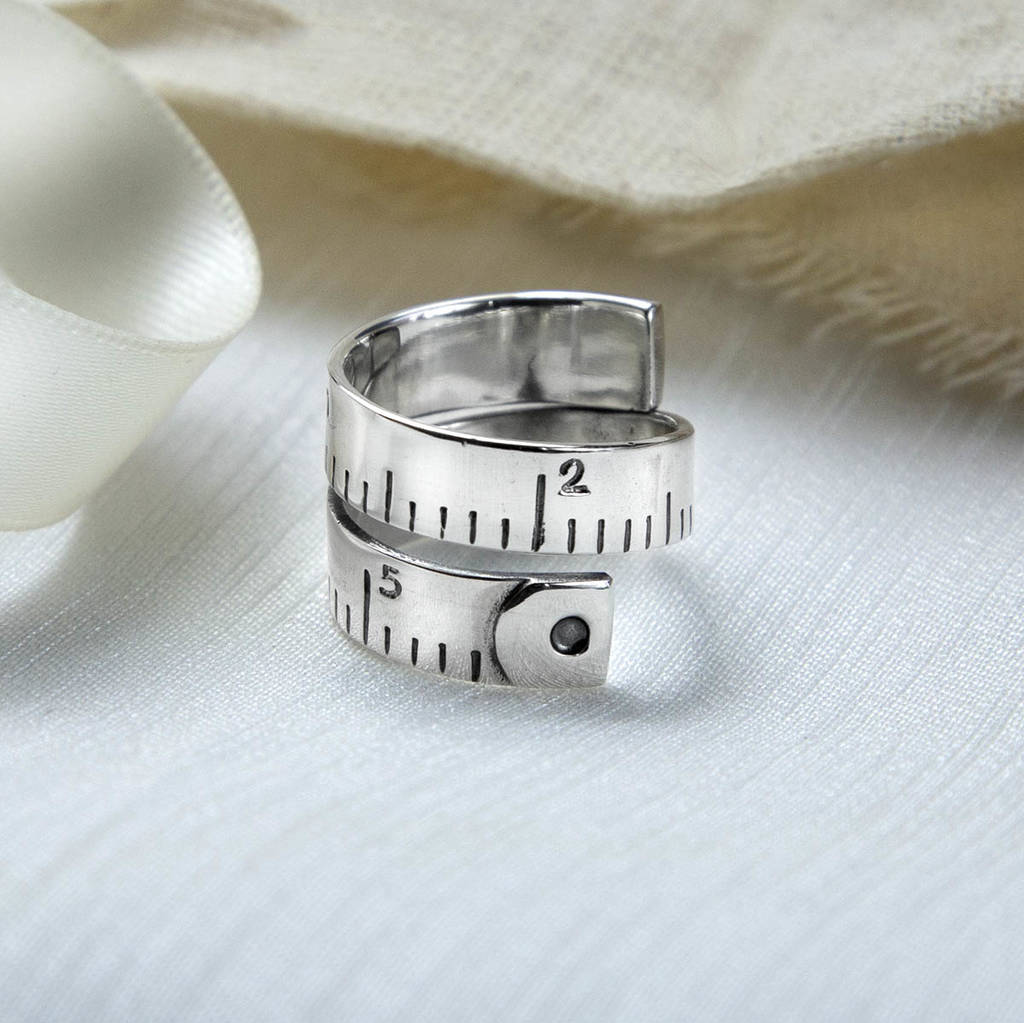 Sterling Silver Adjustable Measuring Tape Ring By Martha Jackson