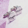 Personalised Sterling Silver Hexagon Cufflinks, thumbnail 1 of 4