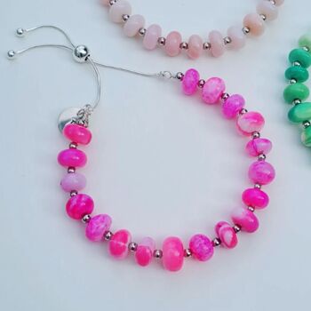 Rainbow Opal And Sterling Silver Slider Bracelet, 3 of 3