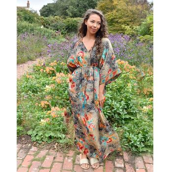 'Merida' Colourful Floral Batwing Dress, 3 of 3