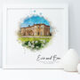 Personalised Wedding Venue Watercolour Framed Print, thumbnail 1 of 12