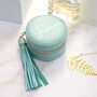 Personalised Turquoise Jewellery Case With Tassel, thumbnail 3 of 6
