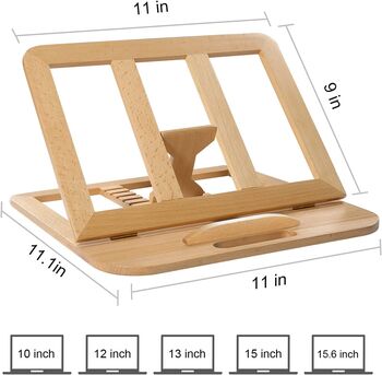 Adjustable Wooden Laptop Riser Stand, 12 of 12