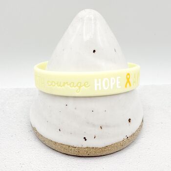 Yellow Awareness Ribbon Bracelet Wristband, 5 of 9