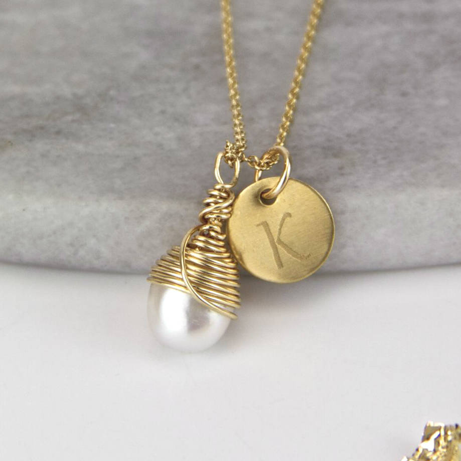 Wrapped Gold And Teardrop Pearl Necklace, 1 of 12