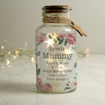 Floral Watercolour LED Personalised Glass Jar, 5 of 6